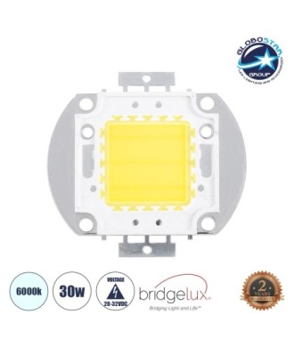 GLOBOSTAR® COBCHIP 73761 Cob LED 30W 3000lm 120° DC 28-32V IP20 Ψυχρό Λευκό 6000K Dimmable - Bridgelux COB Chip - Μ5.5 x Π5.2 x Υ0.6cm - 2 Χρόνια Εγγύηση